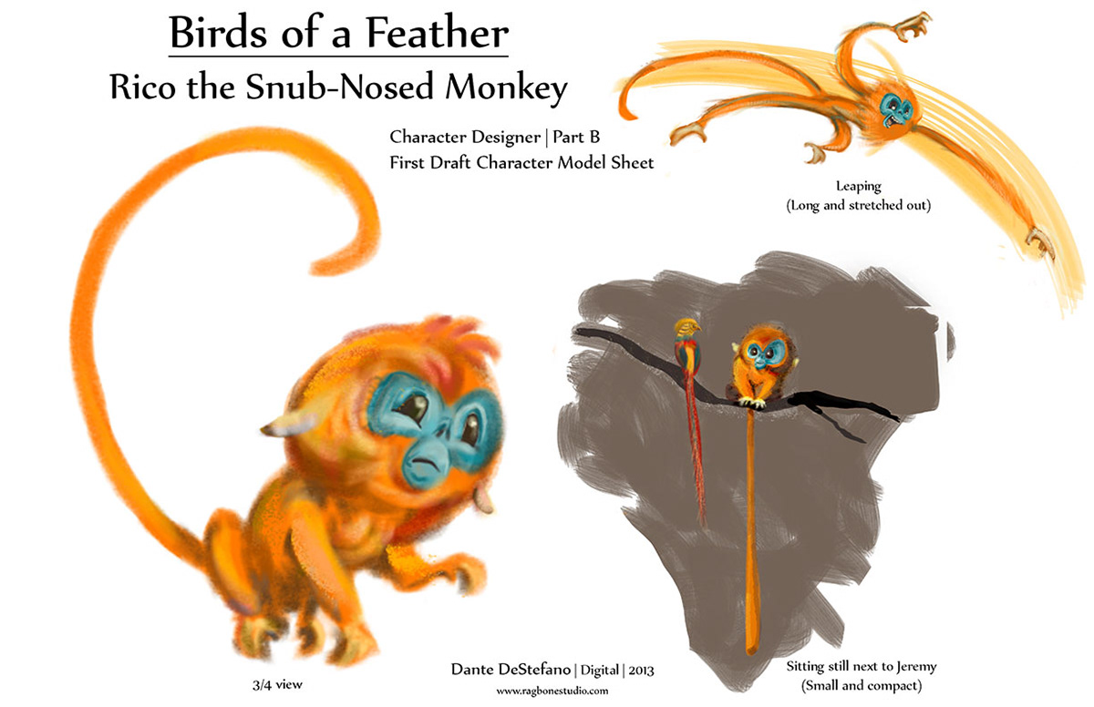 Character design for animated short, "Birds of a Feather".