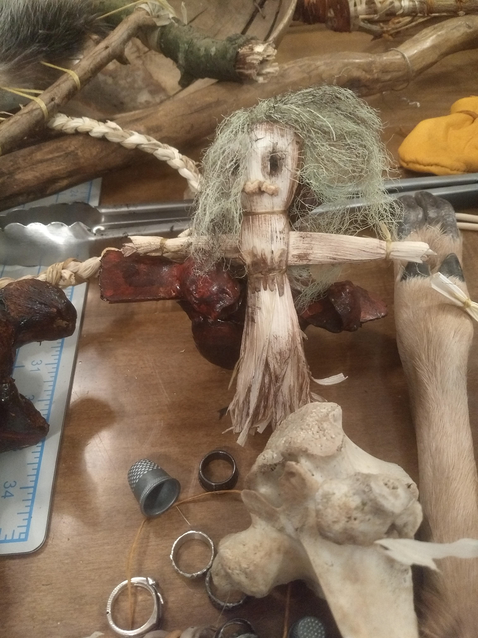 Haunted corn husk doll