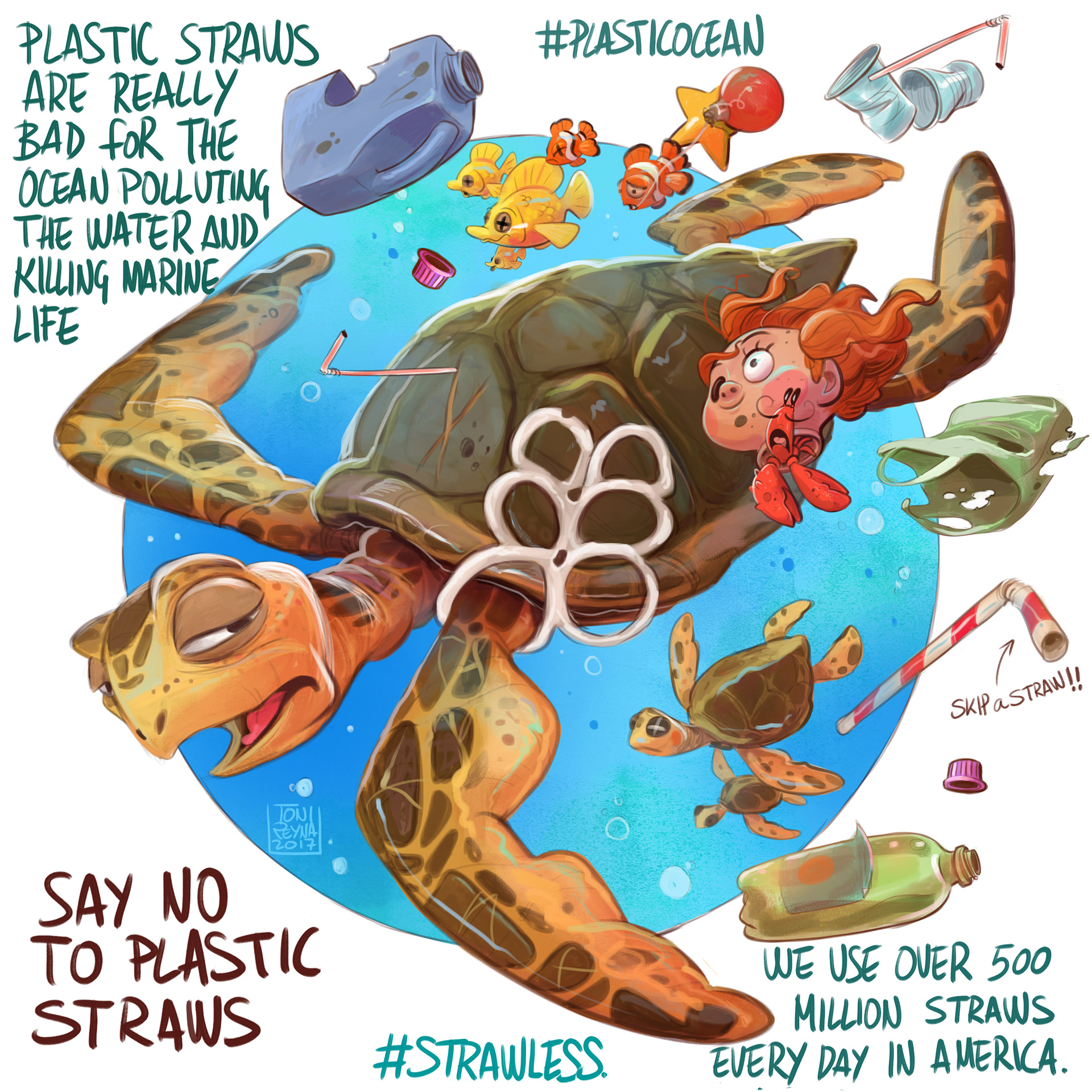 The Turtle That Became the Anti-Plastic Straw Poster Child