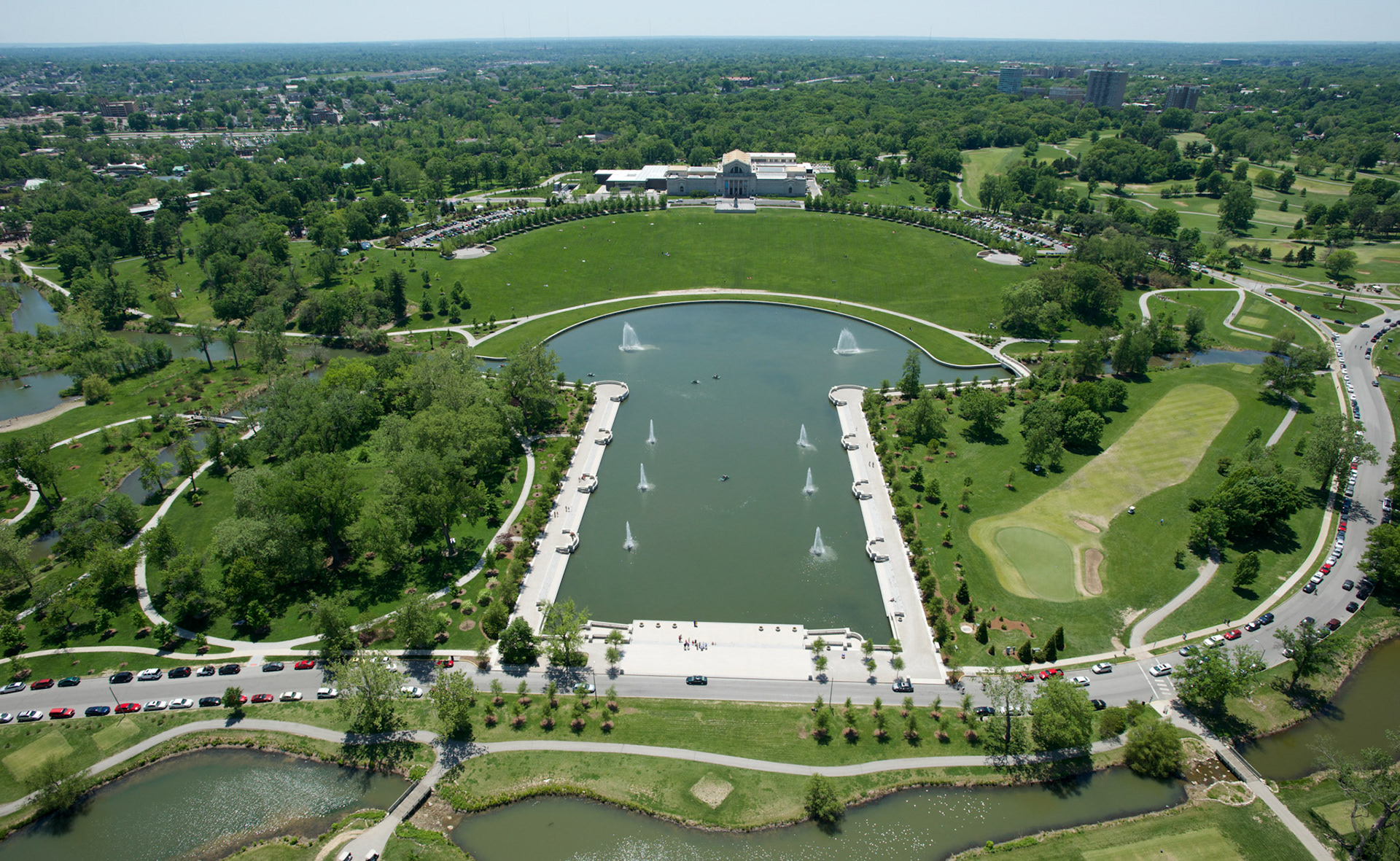 The Grand Basin in Forest Park in St. Louis on May 18, 2014.