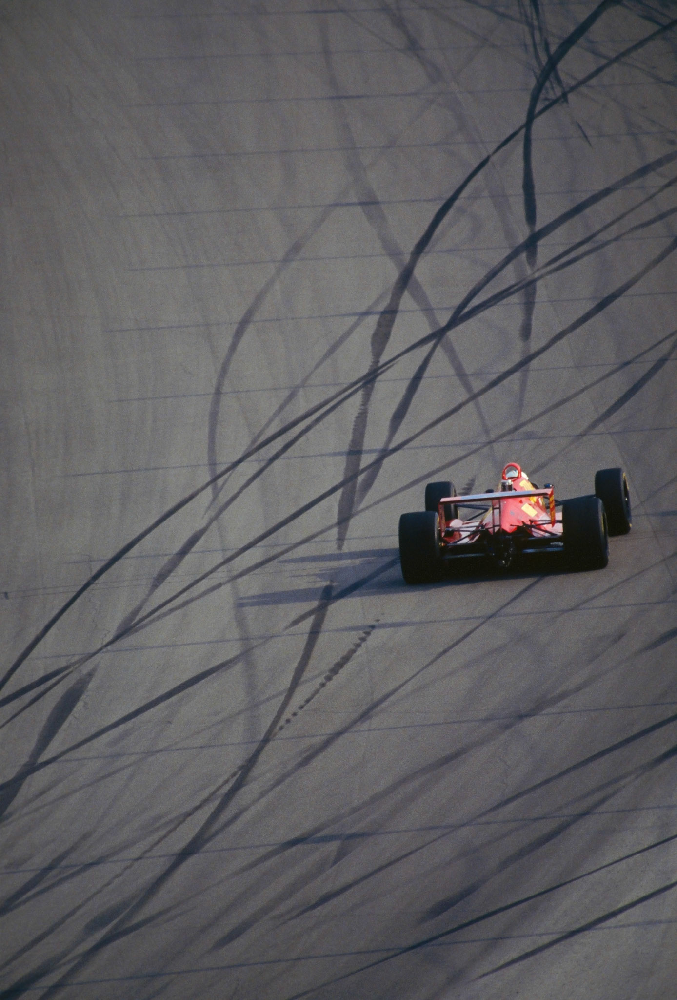An open-wheel Indycar qualifies for the Indianapolis 500 race in Indianapolis, Indiana.
