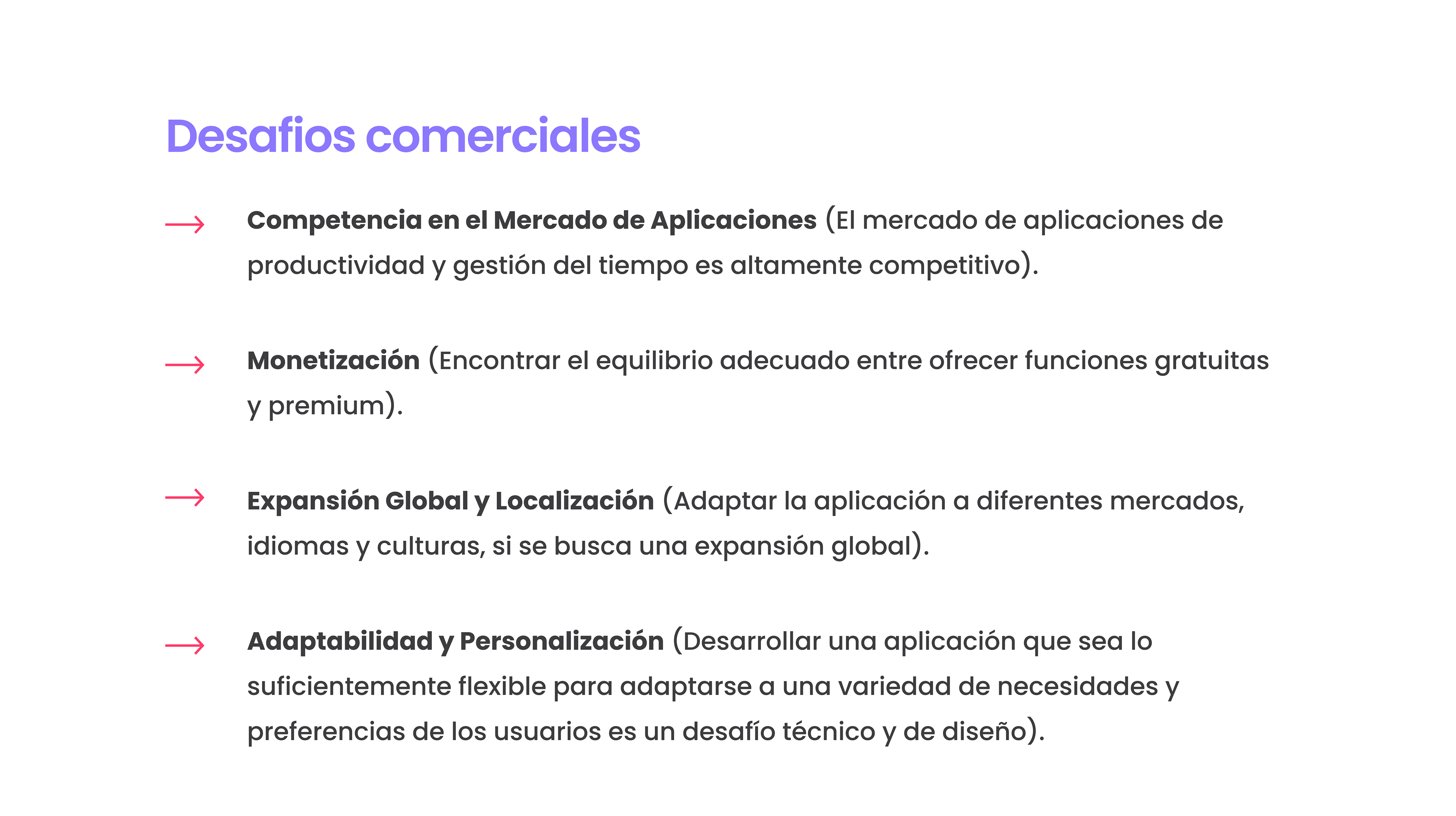 7. Desafíos comerciales
