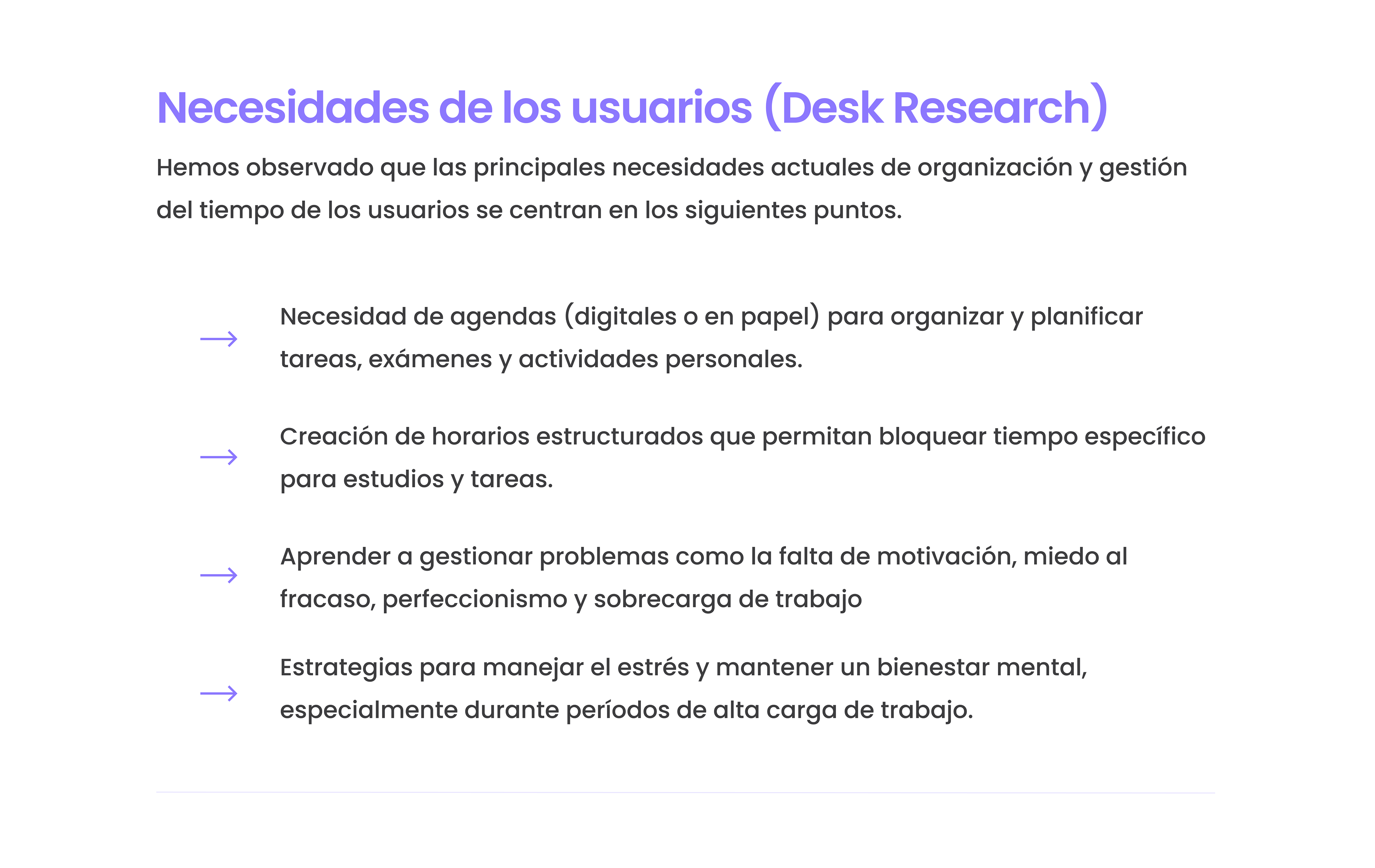 9 Necesidades de los usuarios