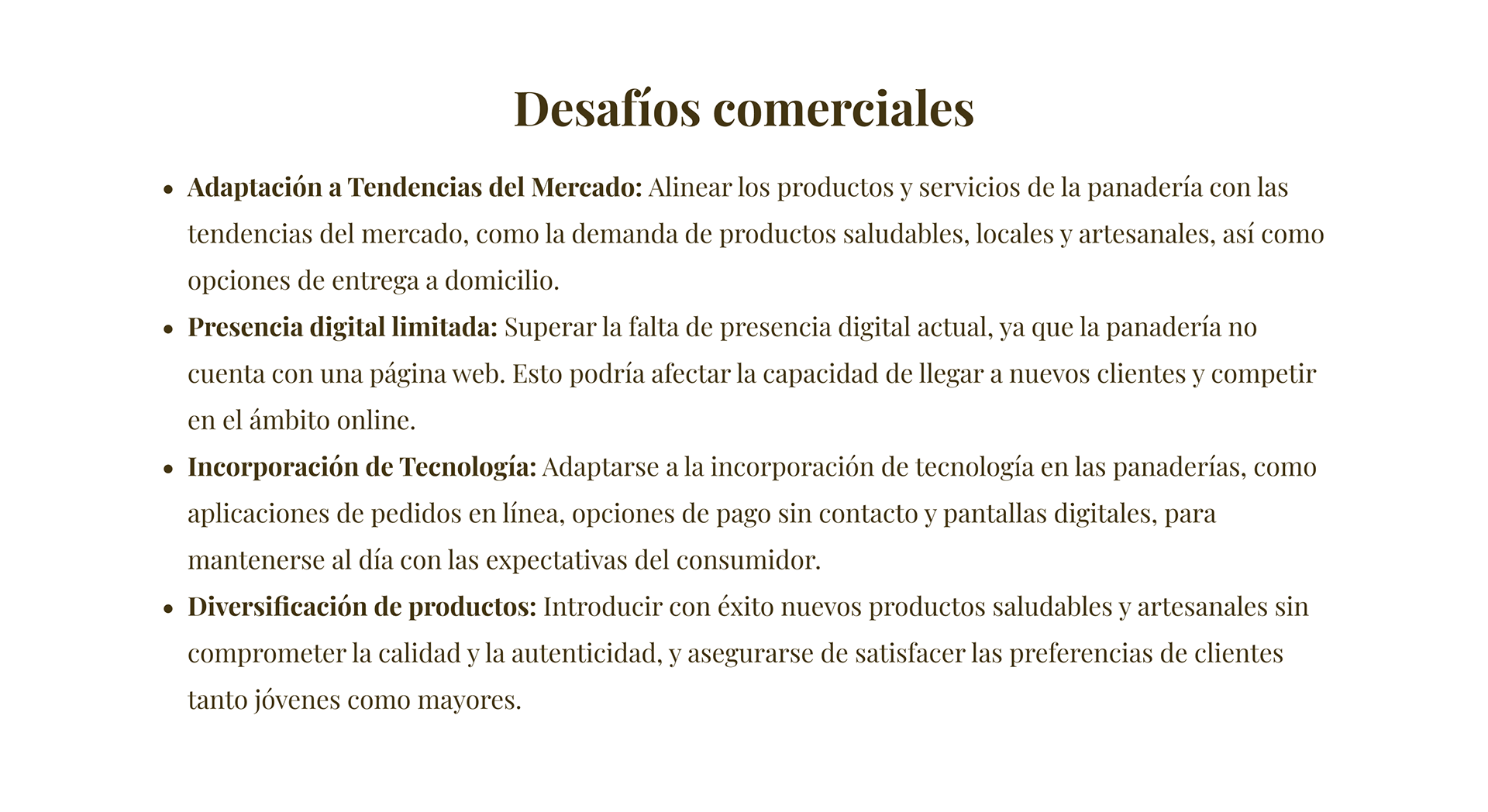 5. Desafíos comerciales