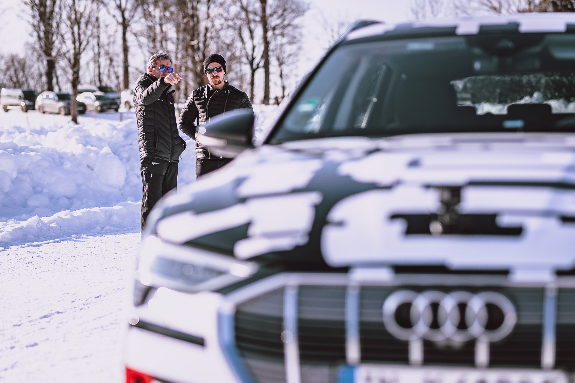 Marcel Hrischer with the Audi e-tron in Kitzbühel
