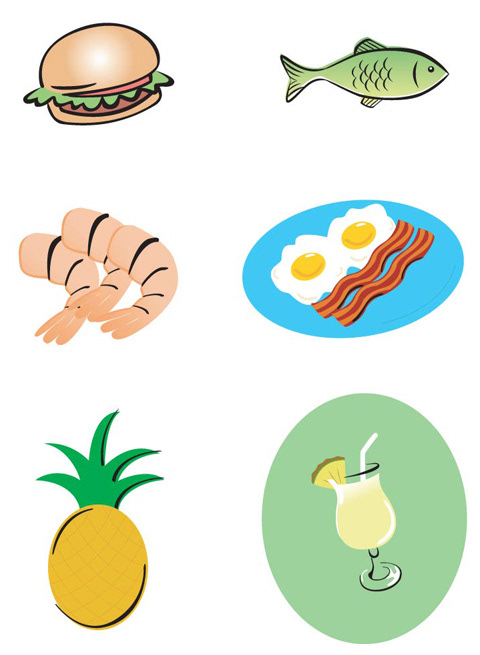 Trader Todd's Menu - food illustrations