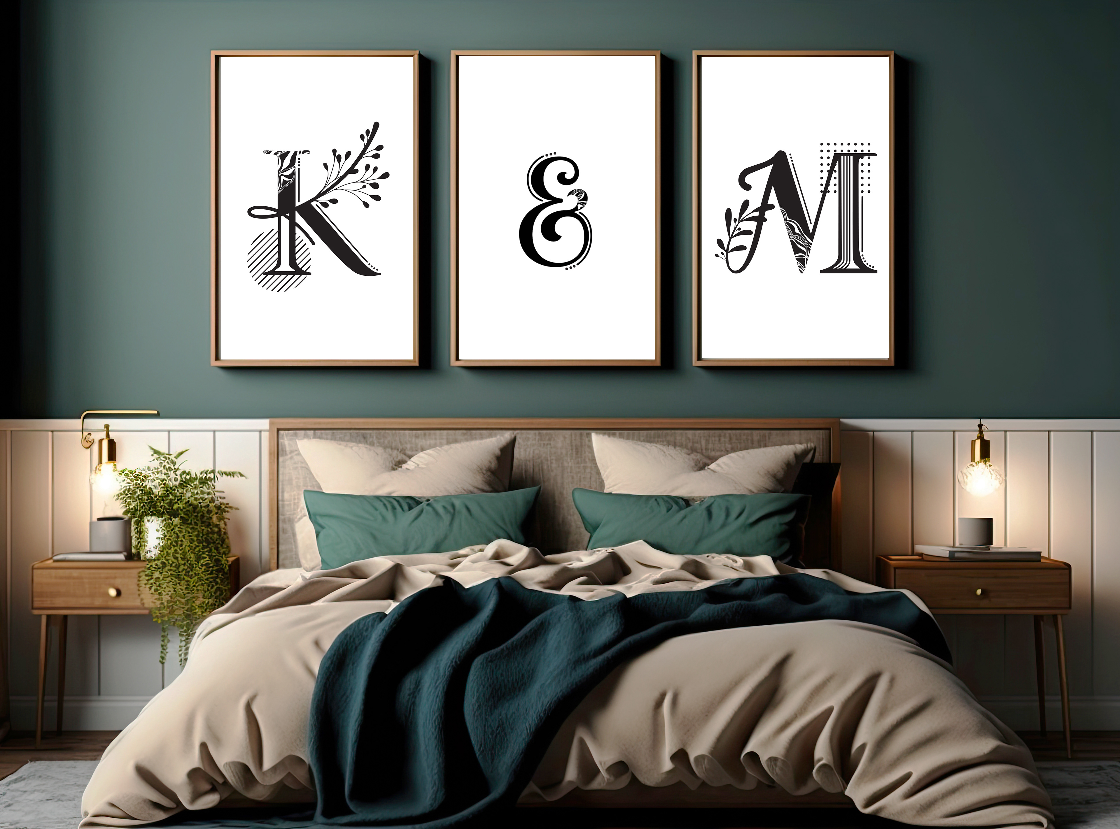 Single letterform made from four fonts, enhanced with illustrations.