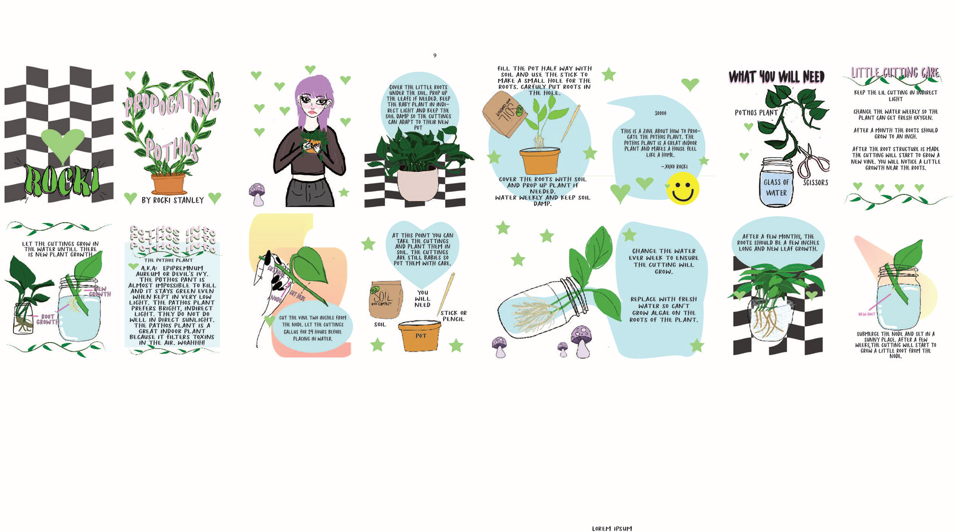 the illustrator layout I created for this zine.