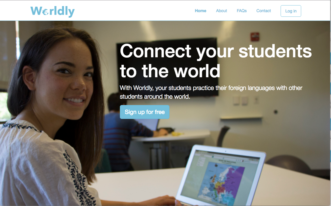 Landing page with original photography