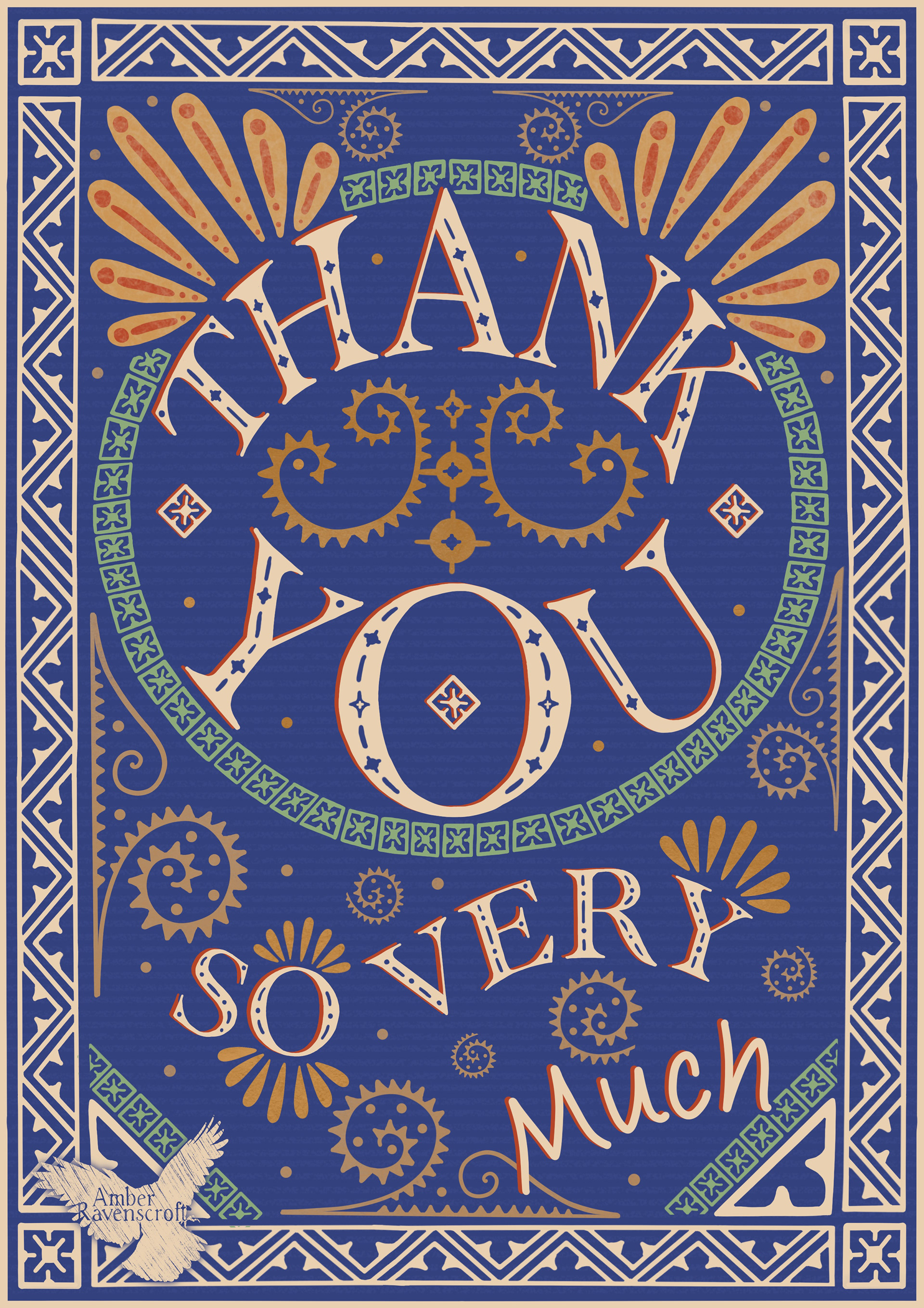 Hand Lettering, Thank You Card