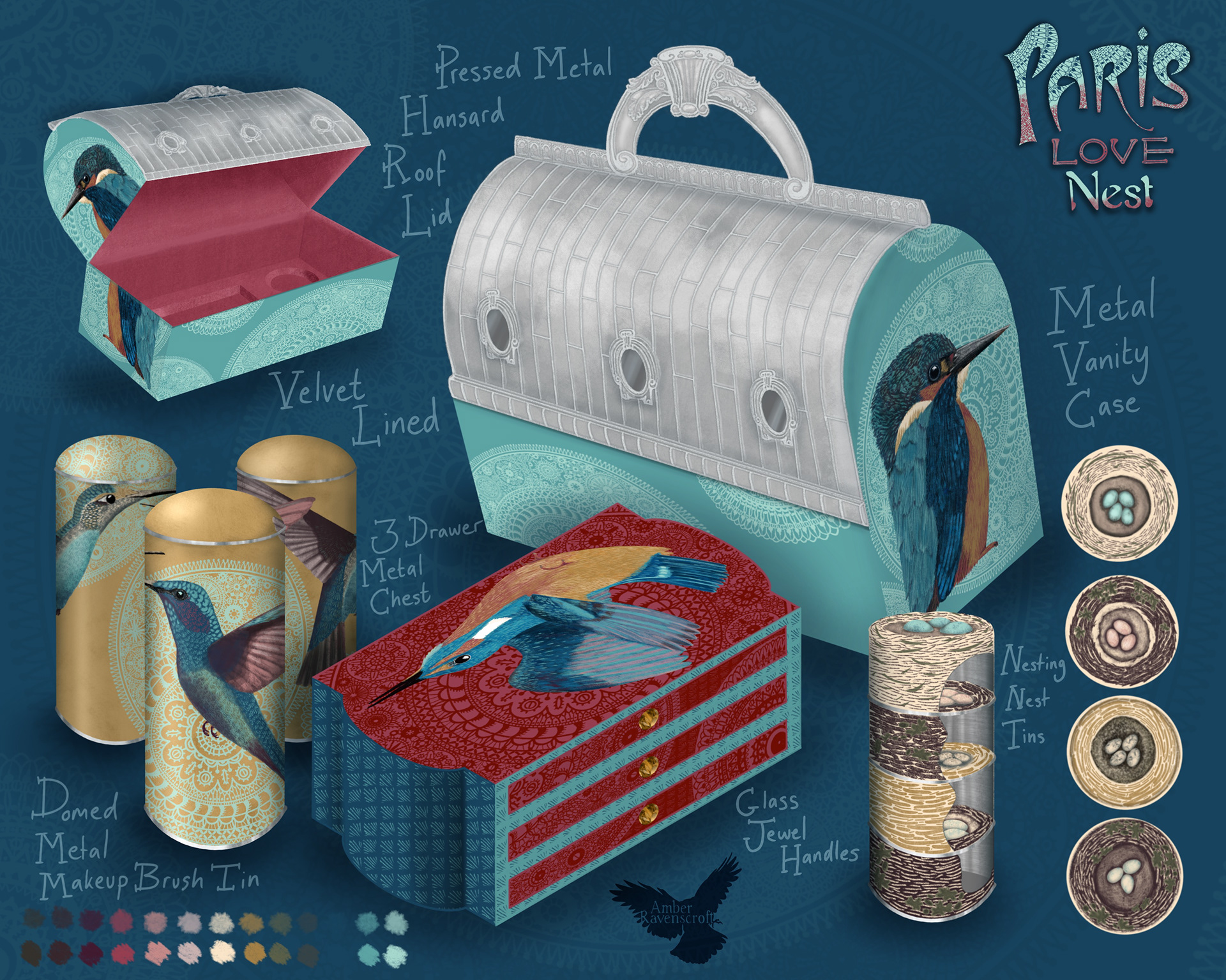 Metal Home Décor Collection, Paris Love Nest