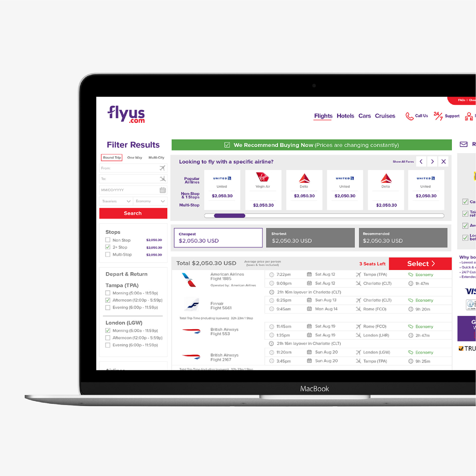 Shopping Flights UX / Logo Design