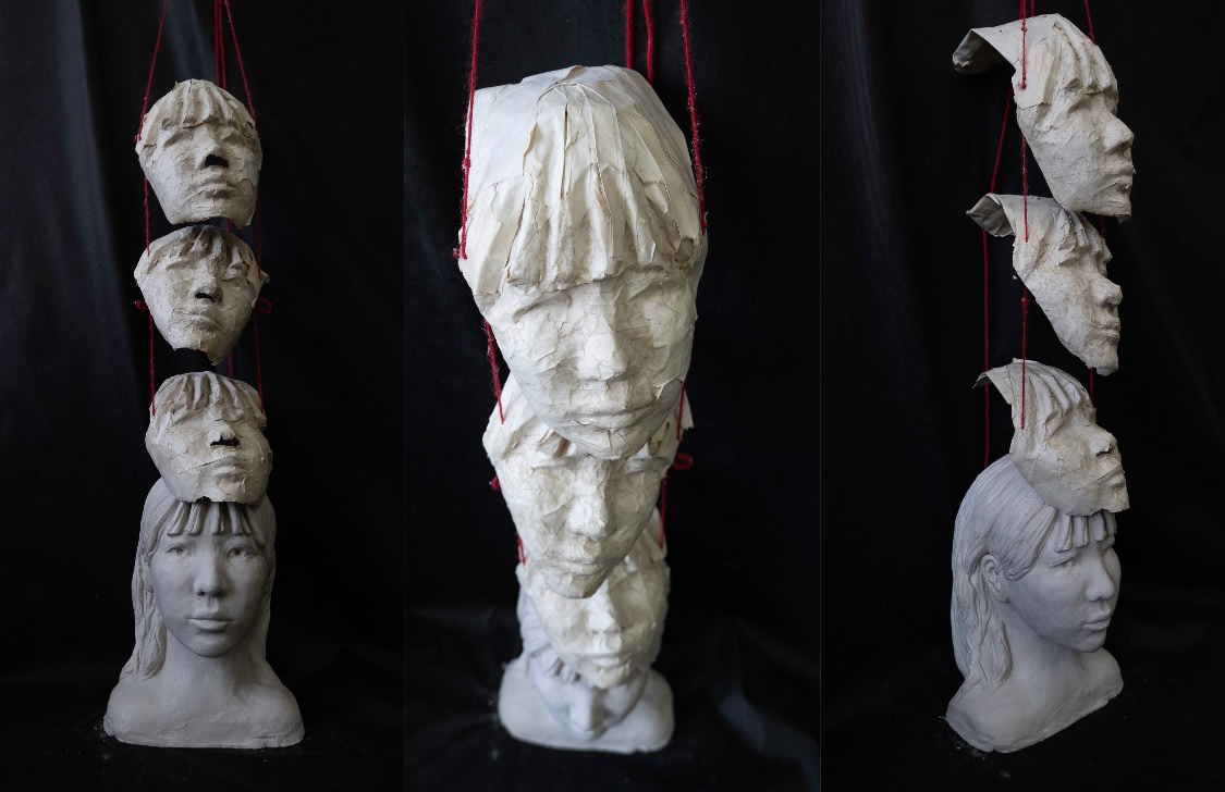 Multiplicity / Ceramic , acrylic paint, paper mache / 2024
