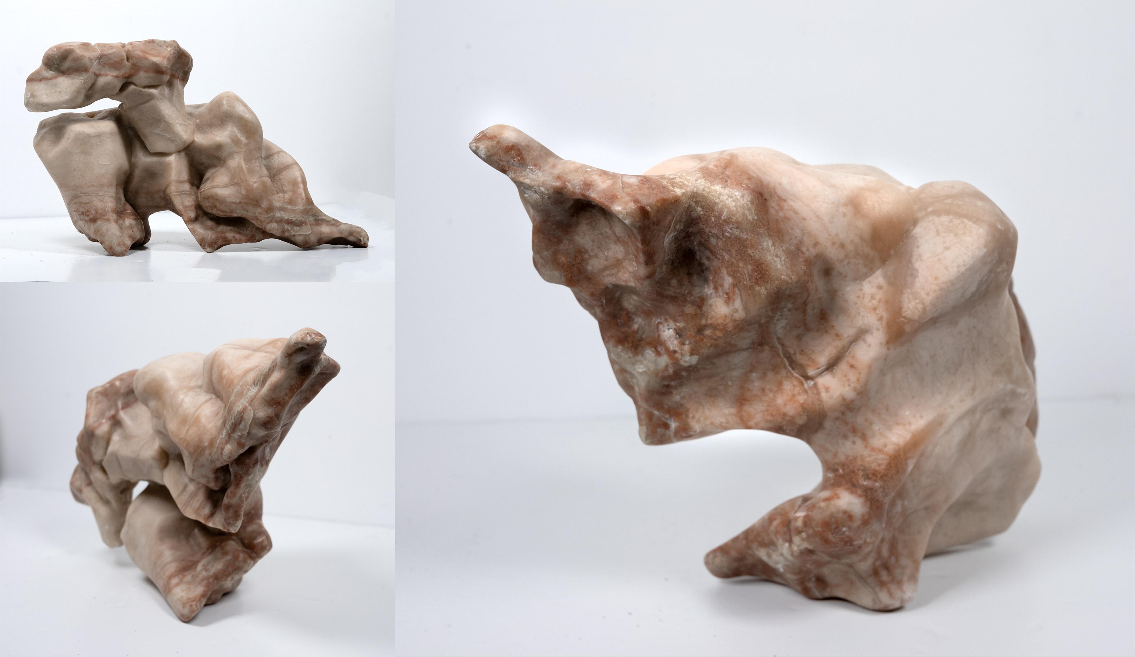 100 Lobsters / Carved alabaster stone / 2024