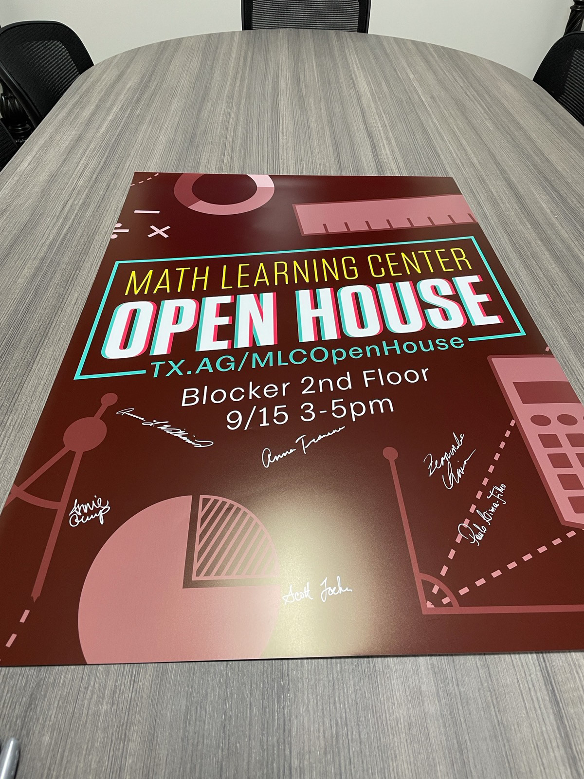 Math Learning Center Open House Poster