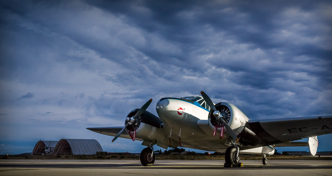  Spantax Beech C-45H Expeditor of the Fundación Infante de Orléans (FIO) in  'Aire 75' Air show in Torrejón de Ardóz Air Base. 