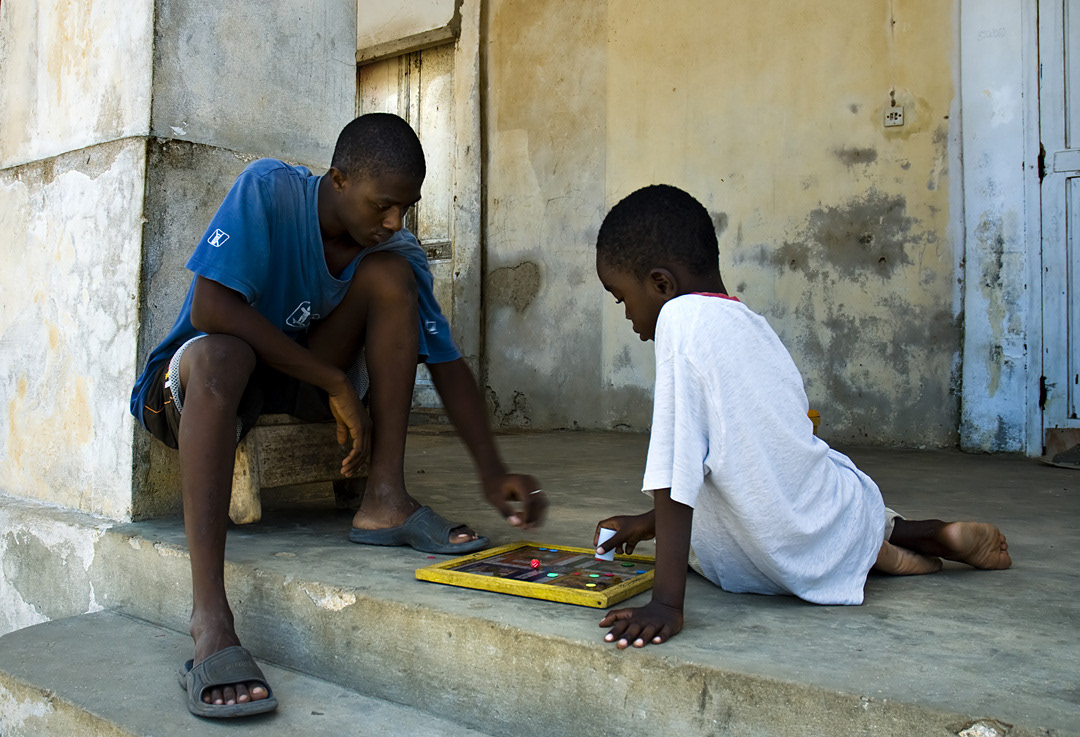 Children playing in the streets of Goree. 