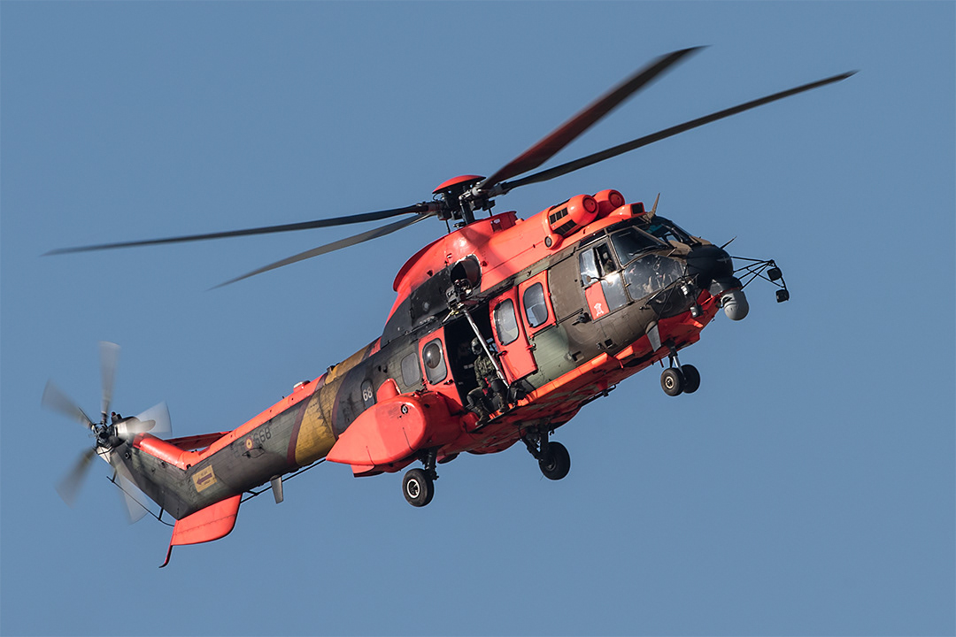 Eurocopter AS-532 Cougar of the Military Emergency Unit of the Spanish Army in flight.