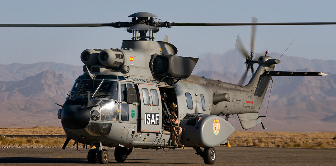 Spanish Eurocopter AS 332 Super Puma operating in Afghanistan 