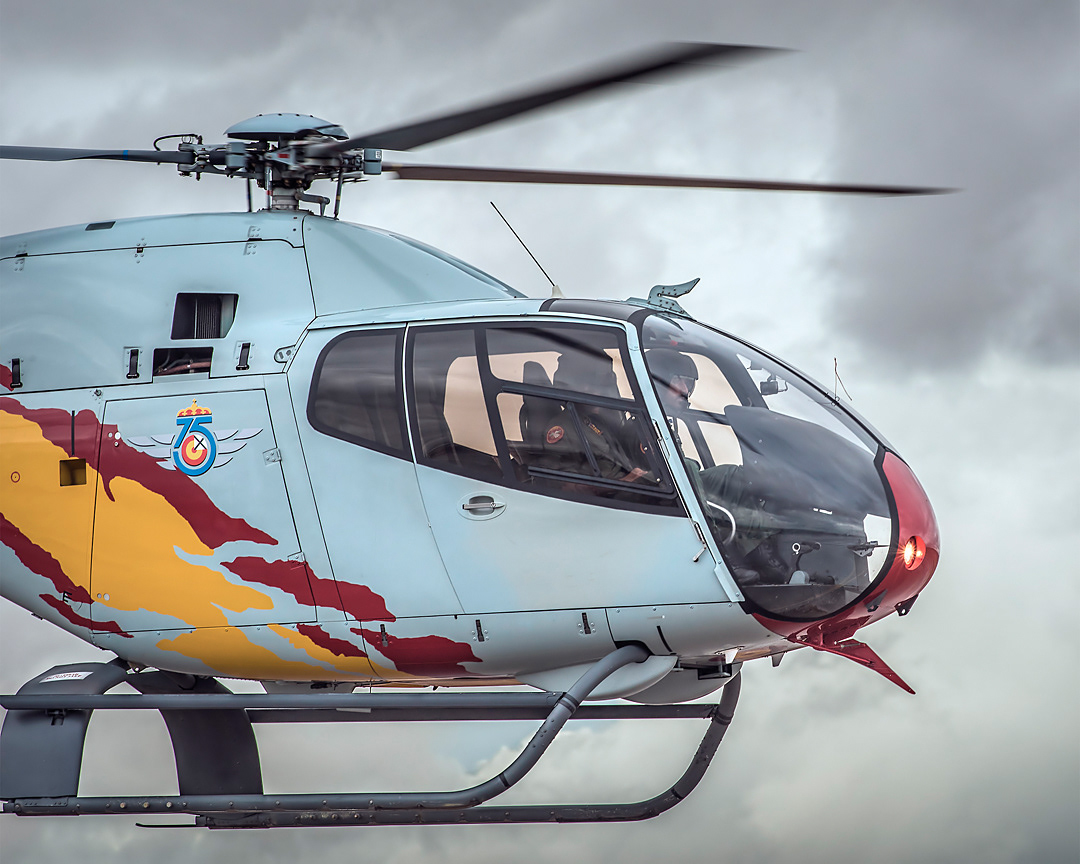 Aspa Patrol (Spanish Air Force's helicopters acrobatic patrol) in Aire 75 International Airshow 
