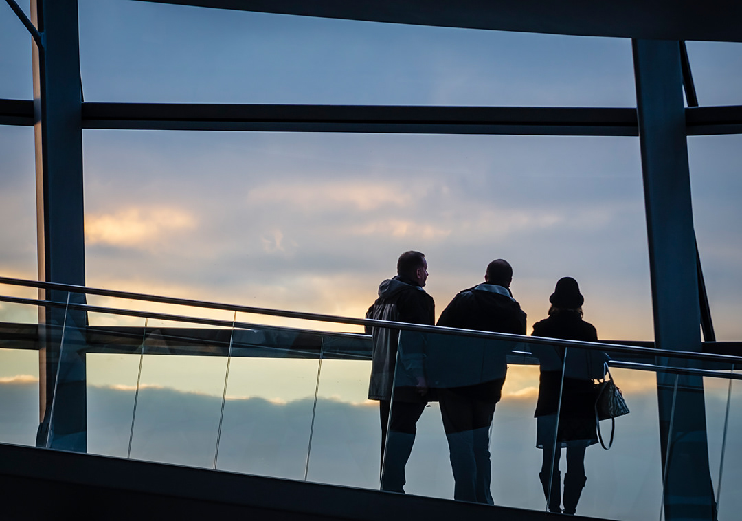 Tourists in Reichstag dome.