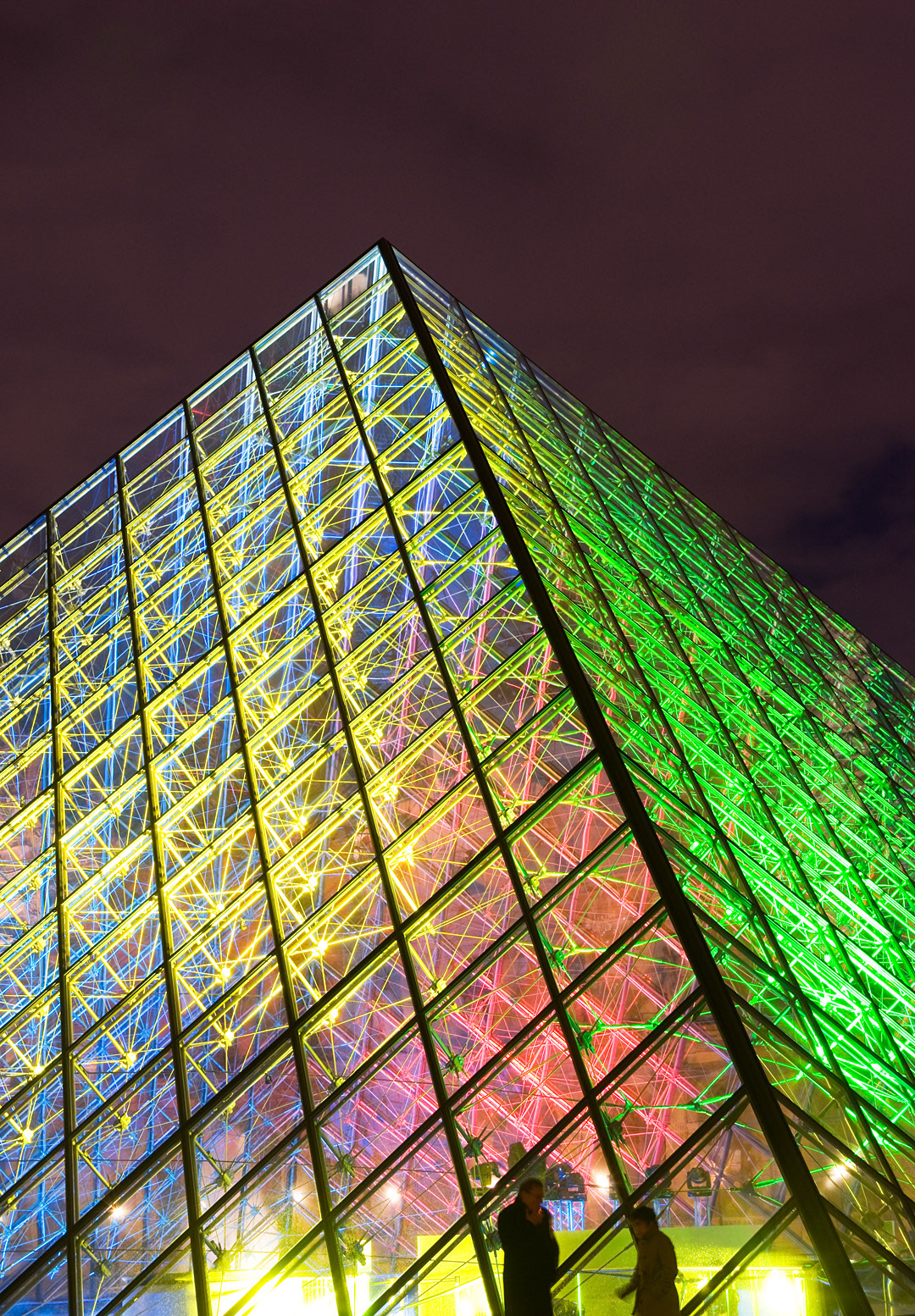 París. Glass pyramids at the Louvre. 