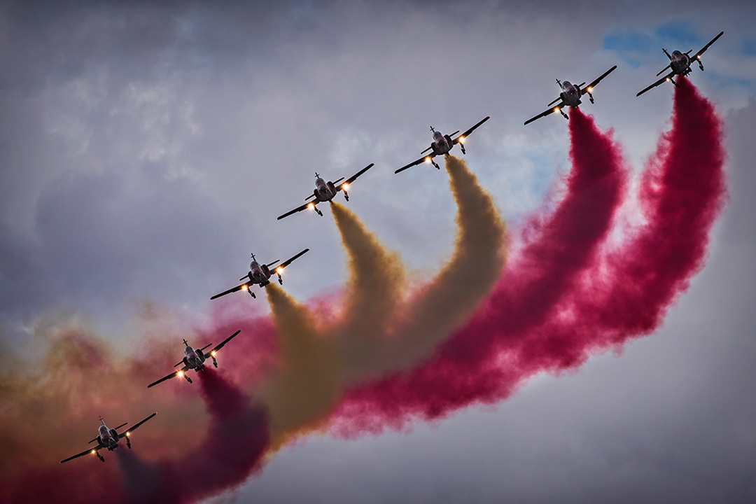 Aguila Patrol at  'Aire 75' Air show in Torrejón de Ardóz Air Base. 