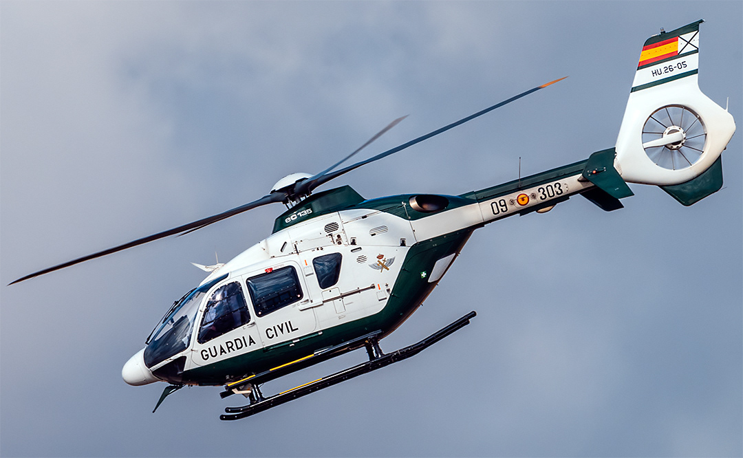 Eurocopter EC-135 in flight.
