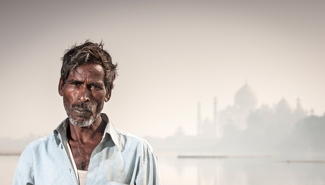 A man beside Yamuna river (Agra).
