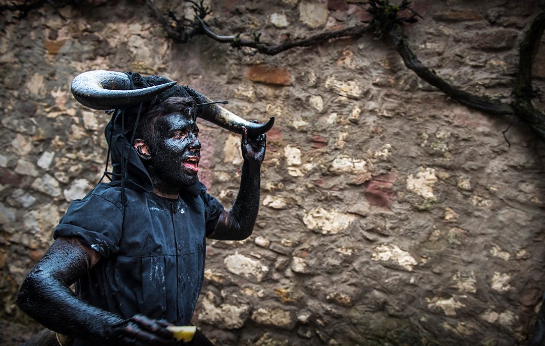  "Devils Luzón" Carnival in the streets of Luzon (Guadalajara, Spain). 