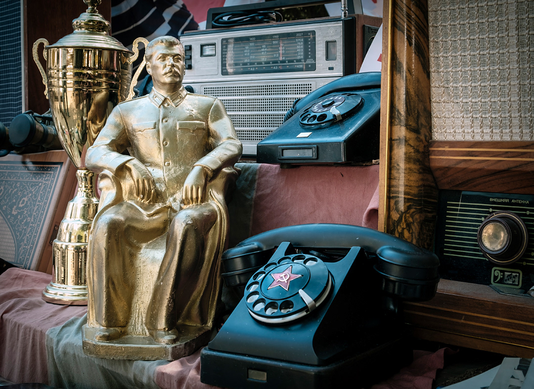 Old soviet remains in Dry Bridge flea market (Tbilisi). 