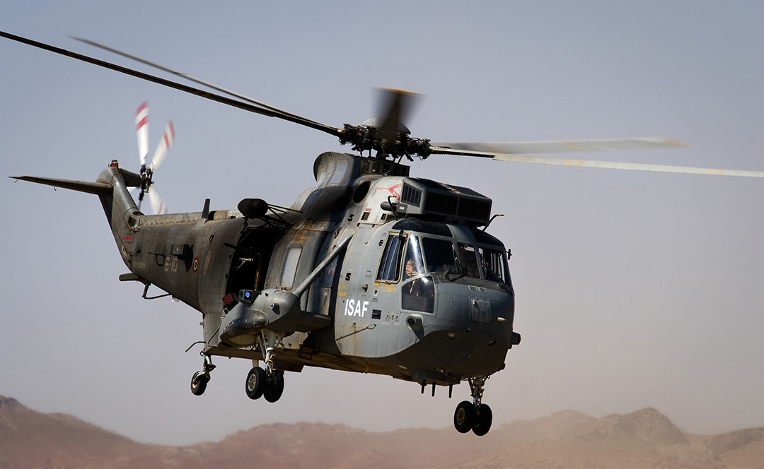Italian Sikorsky SH 3 E Sea King operating in Afghanistan. 
