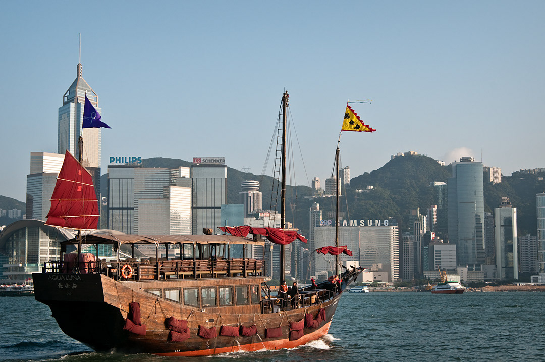 Turistic boat in Hong Kong. 