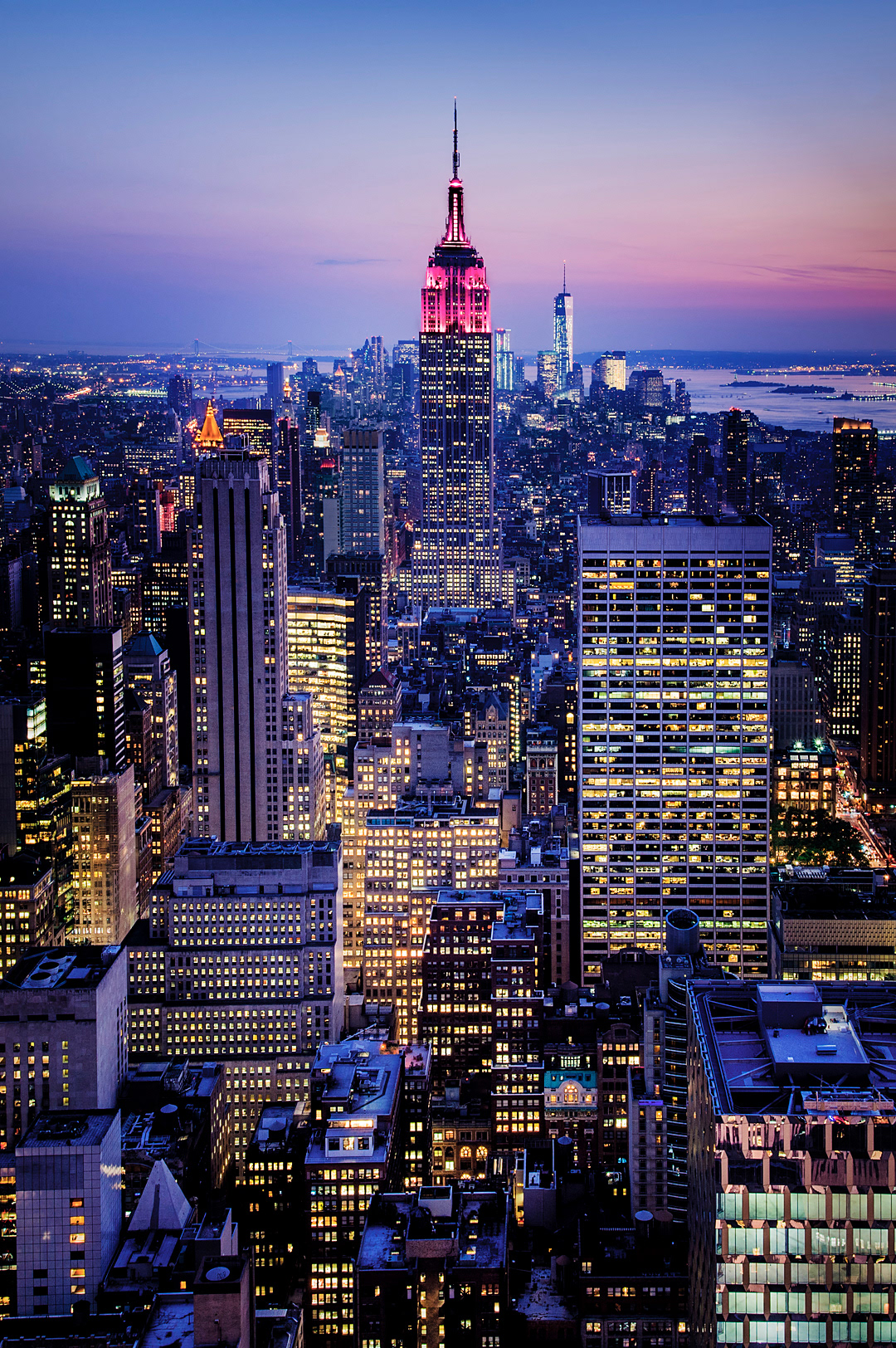 View of New York City from Top of Rock Observatory. 