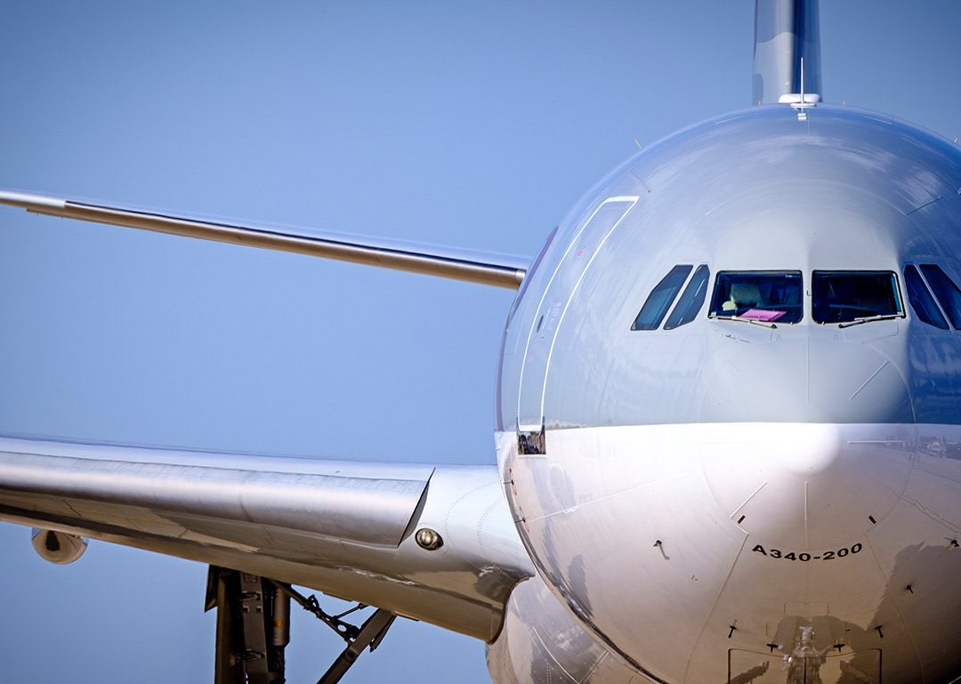 Airbus A340-200 of Qatar Airwais on the ground.