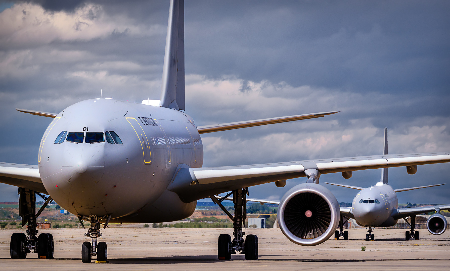 Two Airbus A330 of the 45th Spanish Air Force Group