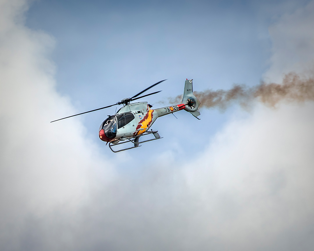 Aspa Patrol (Spanish Air Force's helicopters acrobatic patrol) in Aire 75 International Airshow 