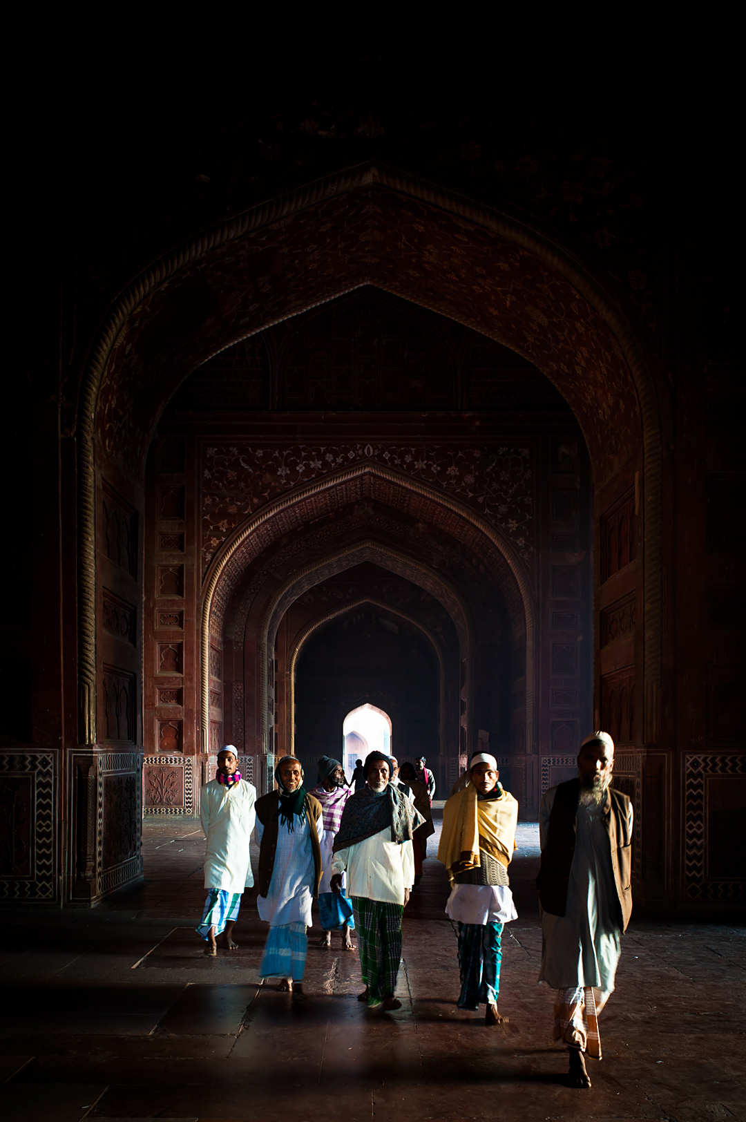 Muslim men in Taj Mahal's jawab. 
