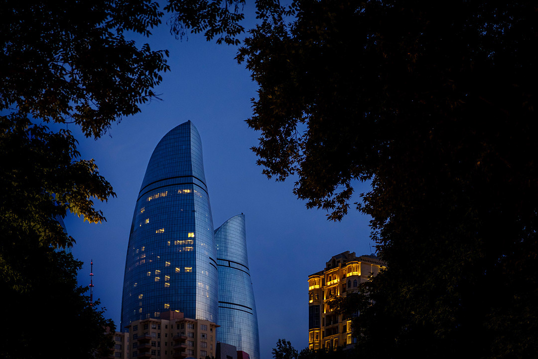 Flame Towers (Bakú, Azerbaijan).