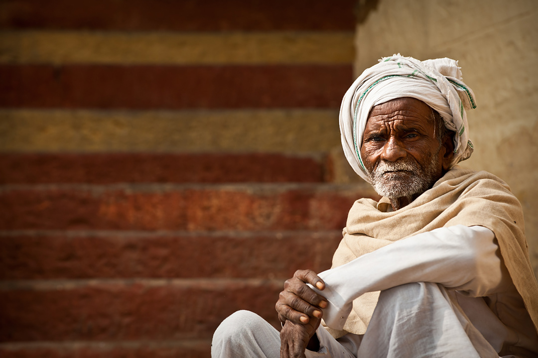 Elder in the ghats, Varanasi. 