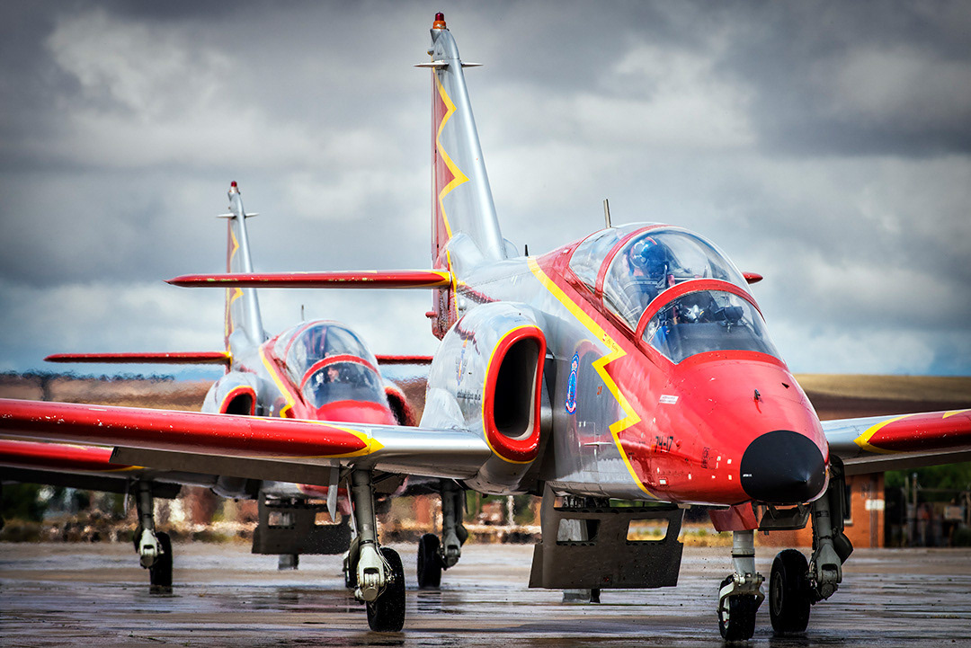 Aguila Patrol at  'Aire 75' Air show in Torrejón de Ardóz Air Base. 