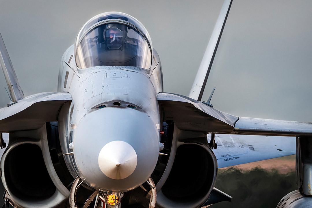 Spanish McDonnell Douglas F18 Hornet on the runway