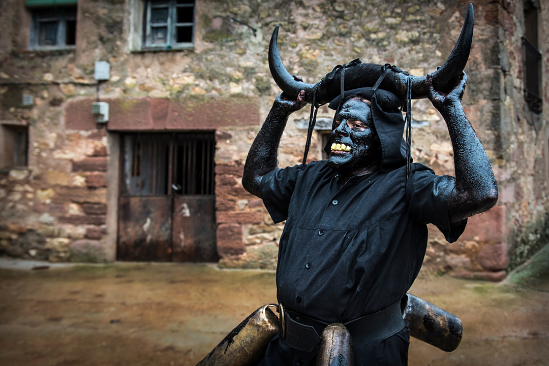  "Devils Luzón" Carnival in the streets of Luzon (Guadalajara, Spain). 