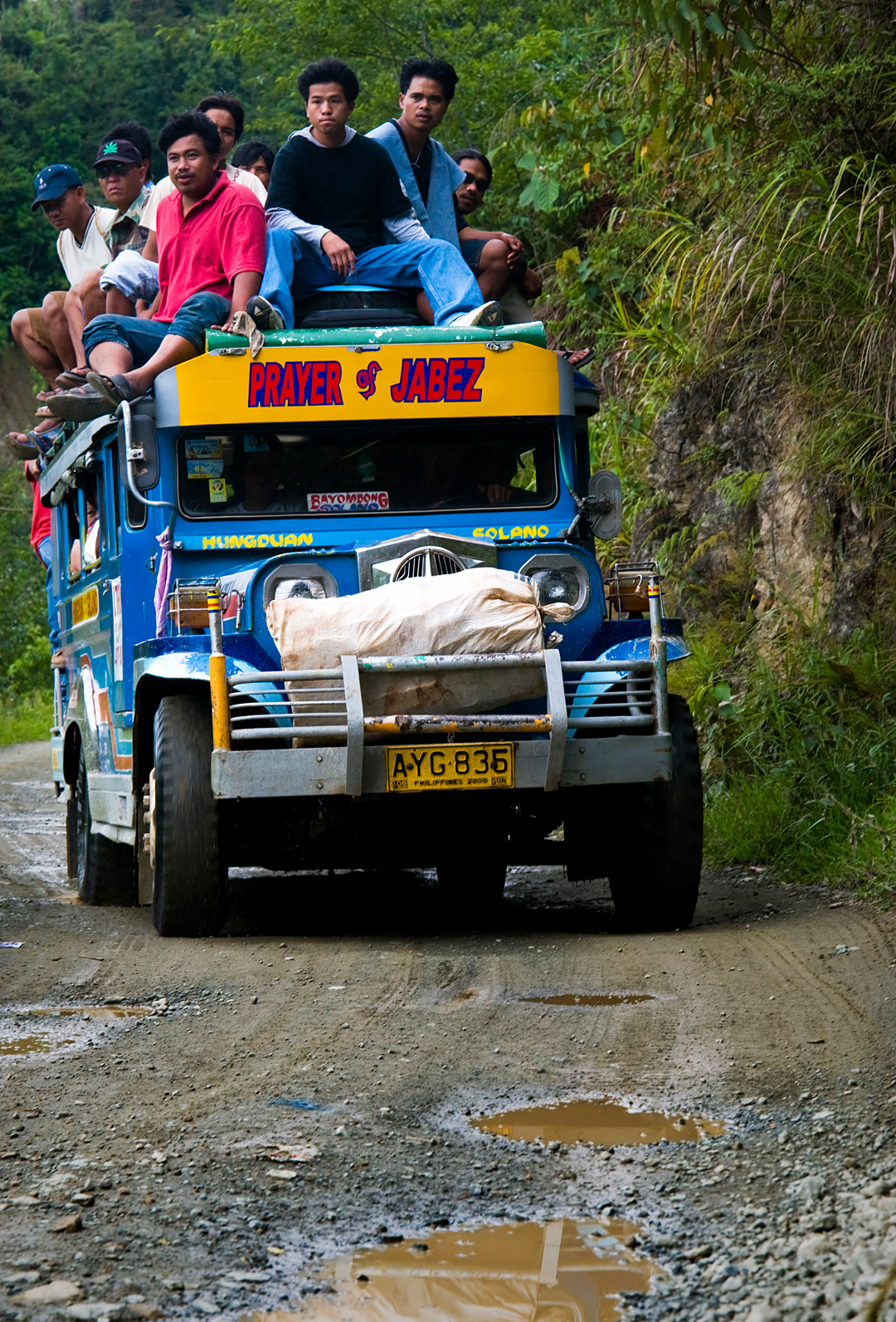 Jeepney along the road near Hapao. 
