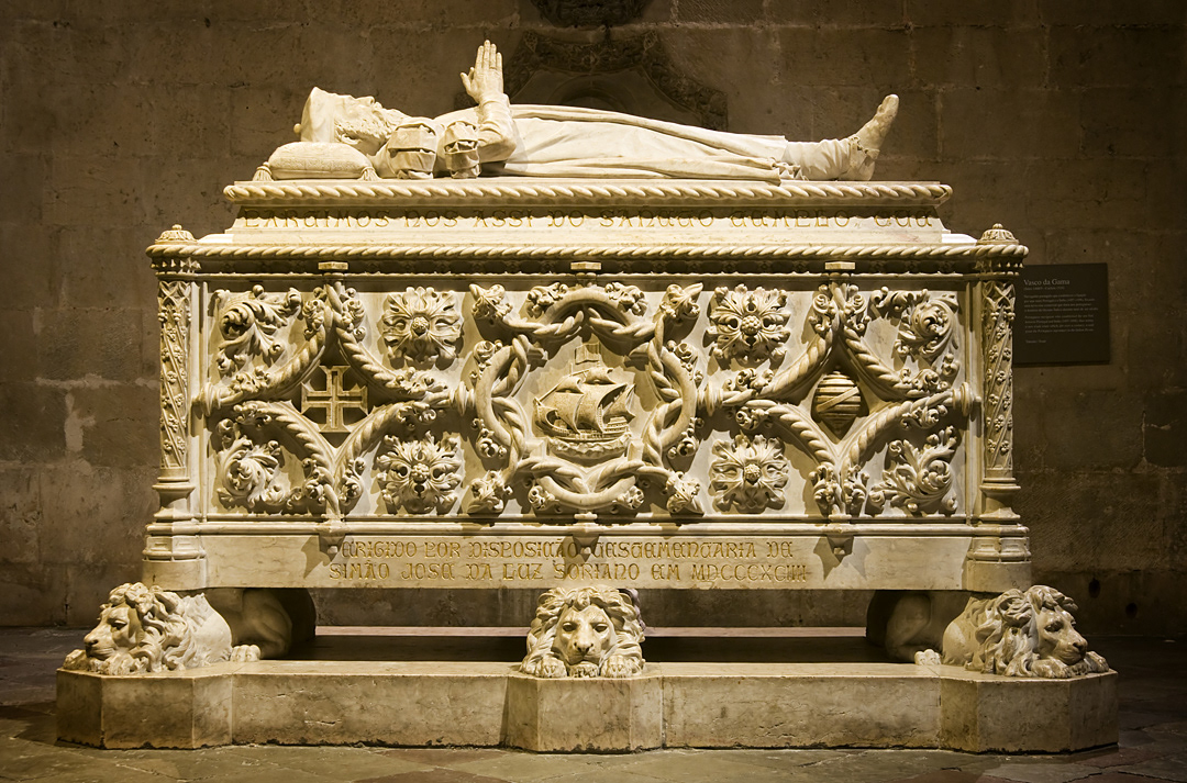 Tomb of Vasco de Gama in Jeronimos Monastery.