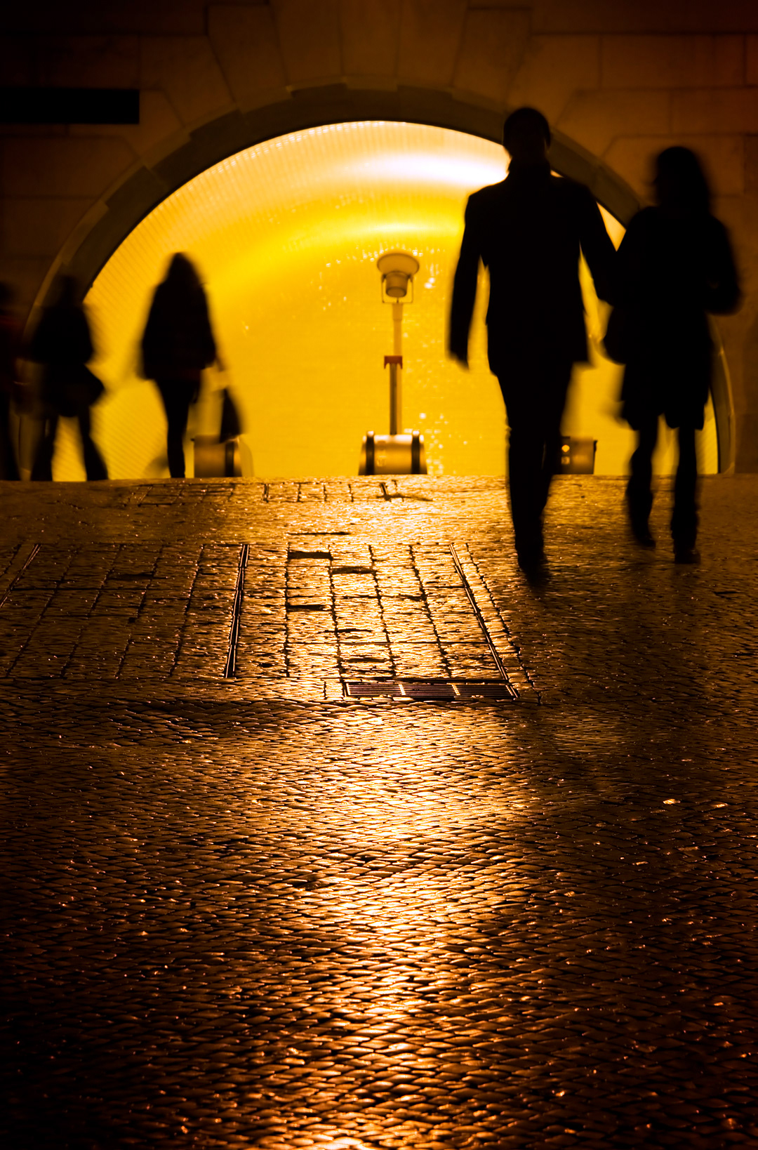 Entrance to the metro station Baixa-Chiado in Lisbon. 