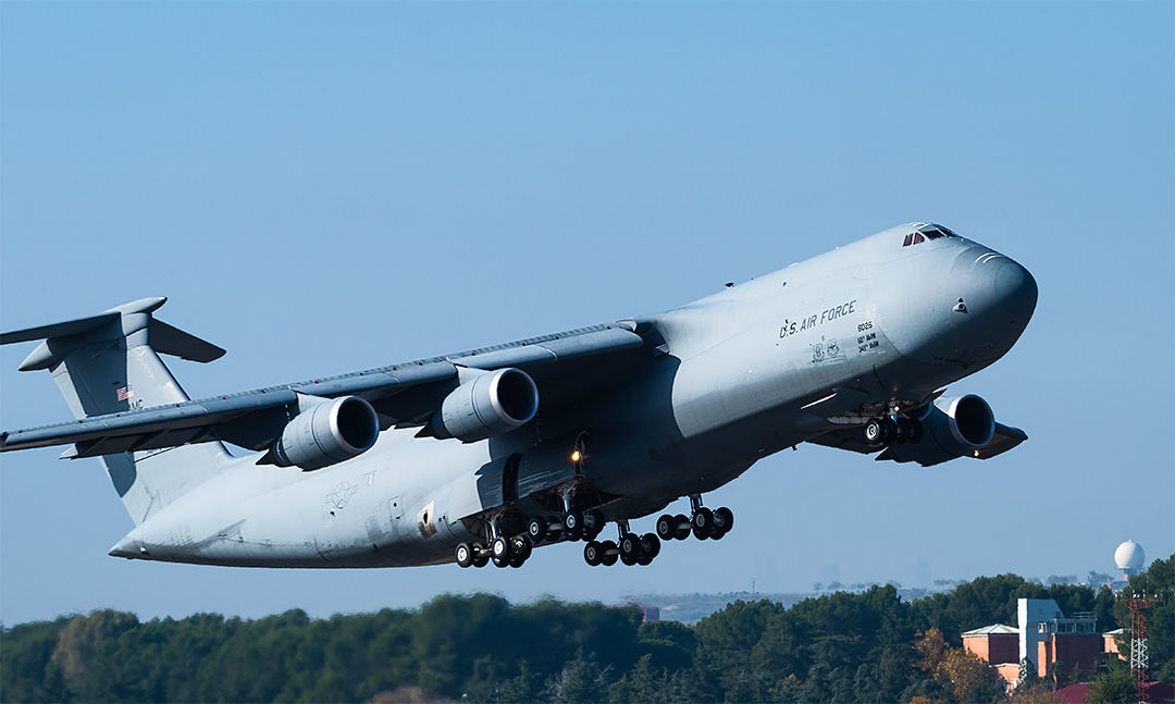 USAF Lockheed C-5 Galaxy taking off.