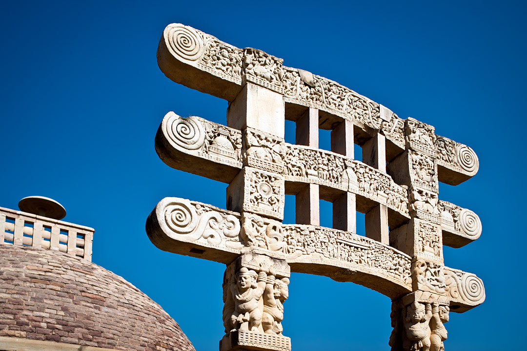 Stupa's door in Sanchi. 