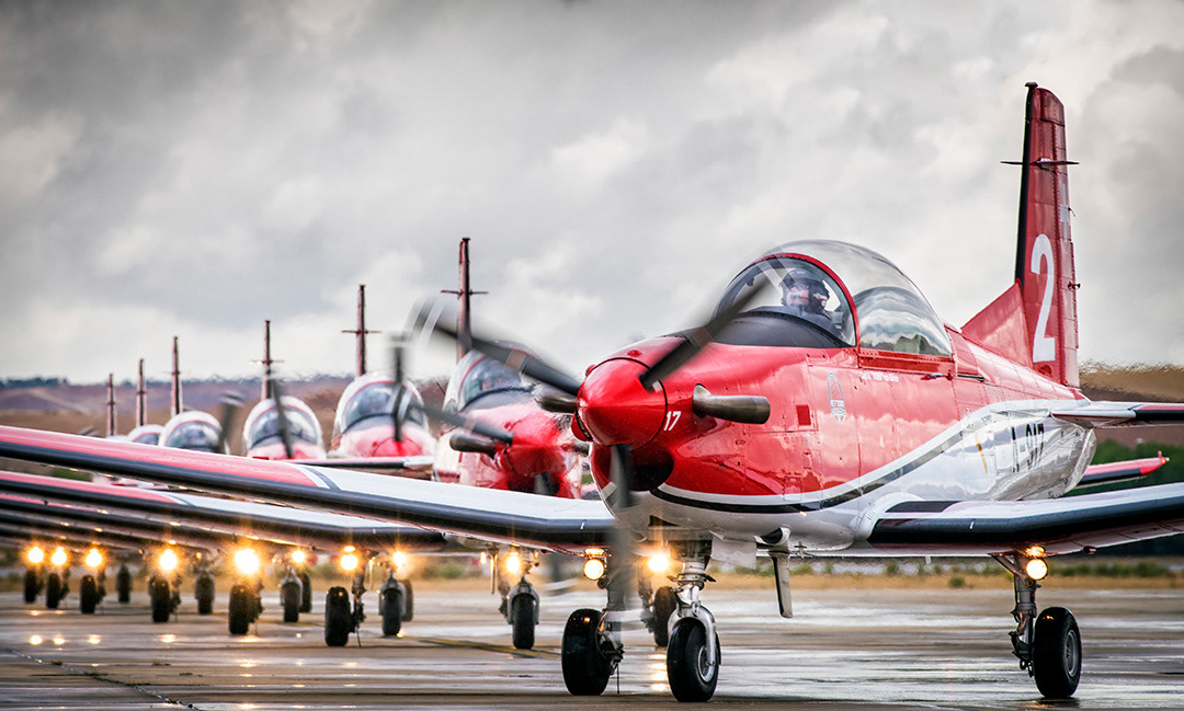 PC-7 Team at  'Aire 75' Air show in Torrejón de Ardóz Air Base. 