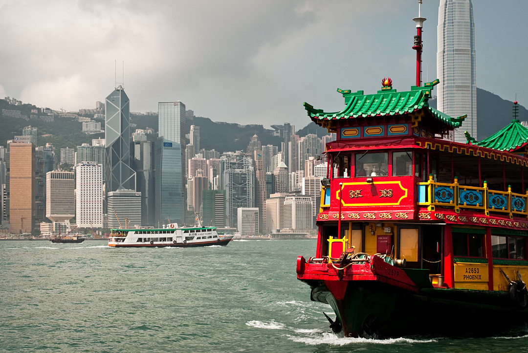Turistic boat in Hong Kong. 